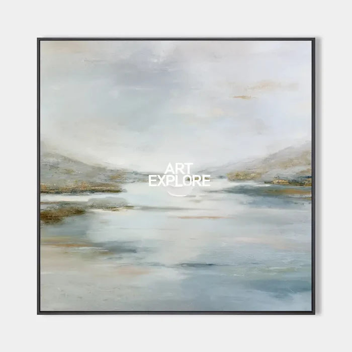 Large Minimalist Landscape Canvas Art – Handmade Wall Decor for Modern Living Room or Lounge | ArtExplore