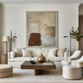 Modern Brown And Beige Abstract Canvas Wall Art Earth Tone Minimalist Art Minimalist Painting