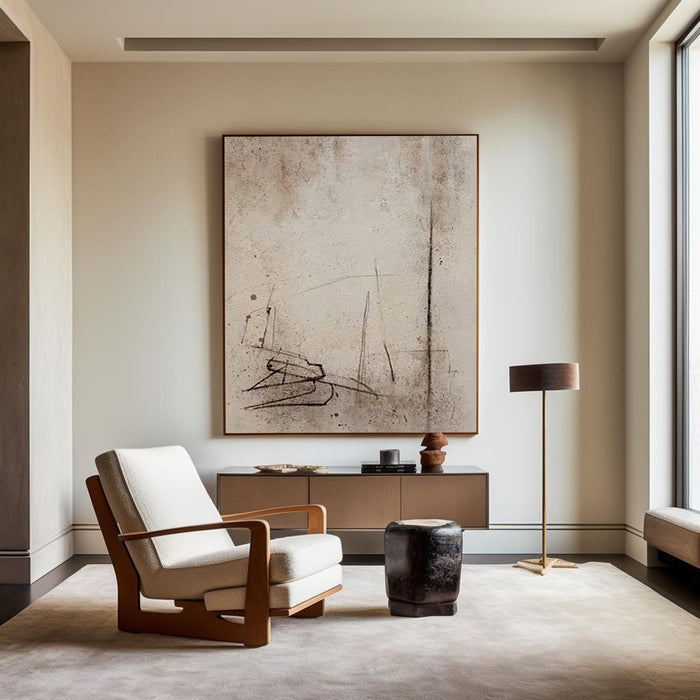 Modern Brown And Beige Abstract Canvas Wall Art Earth Tone Minimalist Art Minimalist Painting