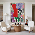 Large Colorful Splice Painting Textured Color Boho Painting Patchwork Abstract Wall Art For Sale