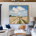 Large Green Field Painting Green Landscape Texture Wall Painting Green Texture Livingroom Painting