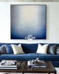 Modern Blue Square Texture Painting for Large Space | Minimalist Wall Décor | ArtExplore