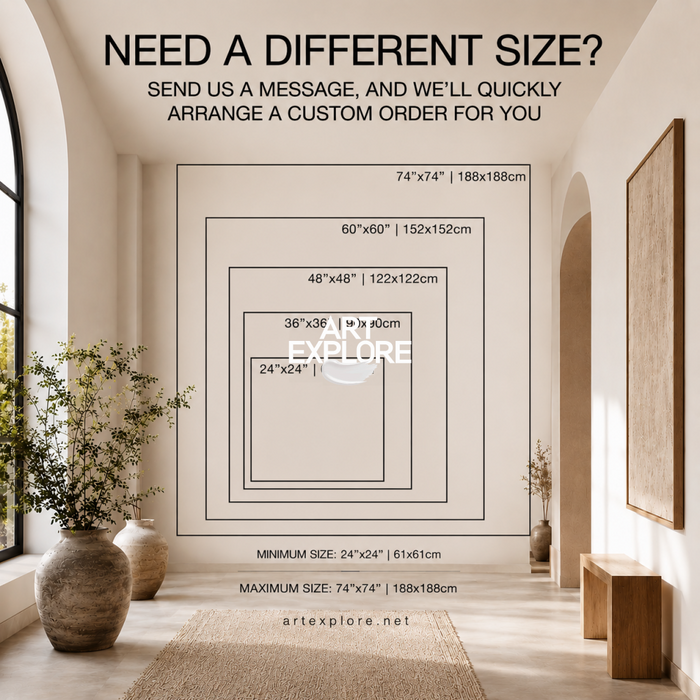 Abstract Modern Green Blue Beige Square Oil Painting On Linen Canvas For Living Room