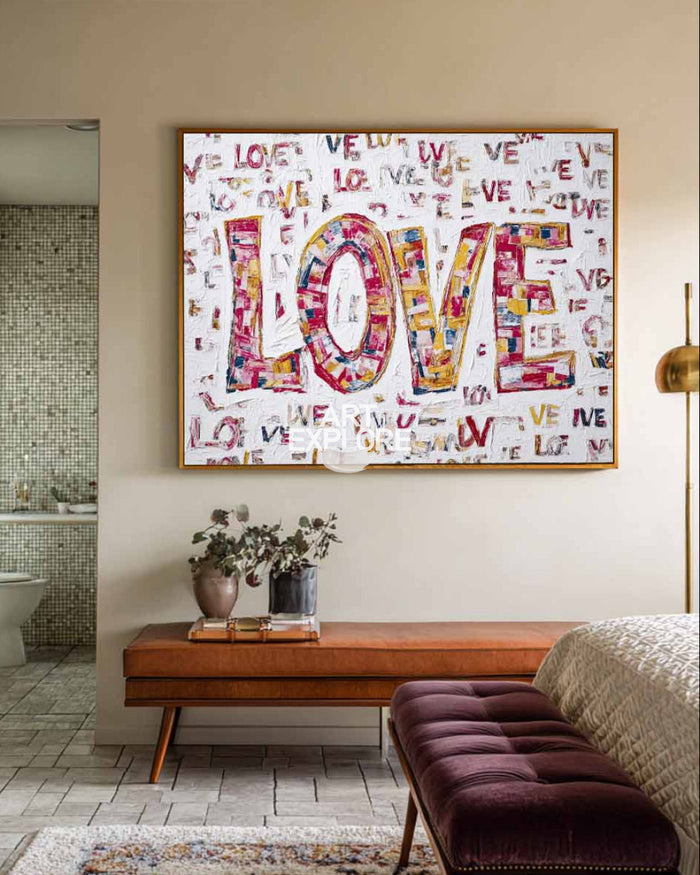 Handmade LOVE Minimalist Painting, Rich Texture Wall Art – ArtExplore