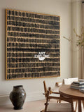 Minimalist Abstract Square Painting With Black Strokes For Modern Home Decor