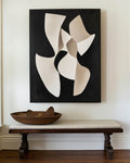 Modern Black And White Canvas Wall Art Wabi-sabi Textured Wall Art Black Minimalist Abstract Wall Art