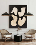 Large Black And Beige Painting Matisse Fauvism Canvas Art Black Beige Texture Minimalist Wall Art
