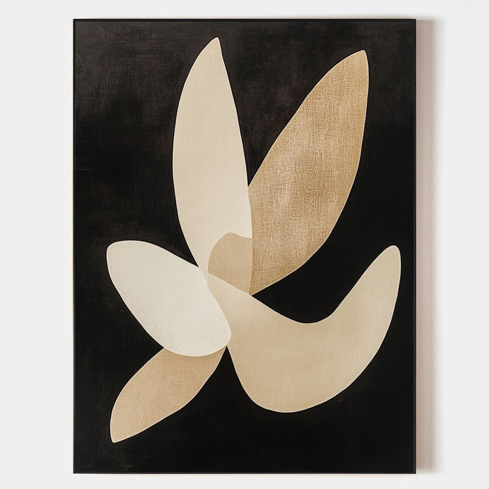 Wabi-sabi Black And Beige Painting Black Matisse Wall Art Black Beige Minimalist Livingroom Wall Art
