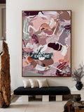 Textured Abstract Expressionist Art In Pink And Purple Tones