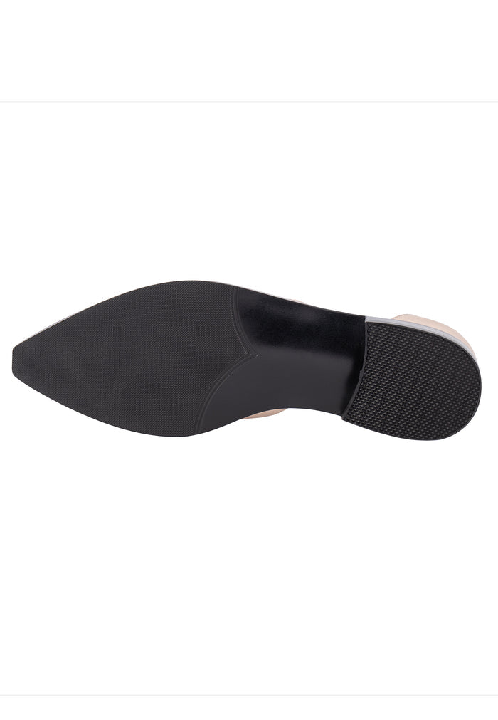 Modern Strap Cutout Flats – Beige