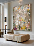 Modern Abstract Art With Textured Mosaic Effect For Living Room Decor