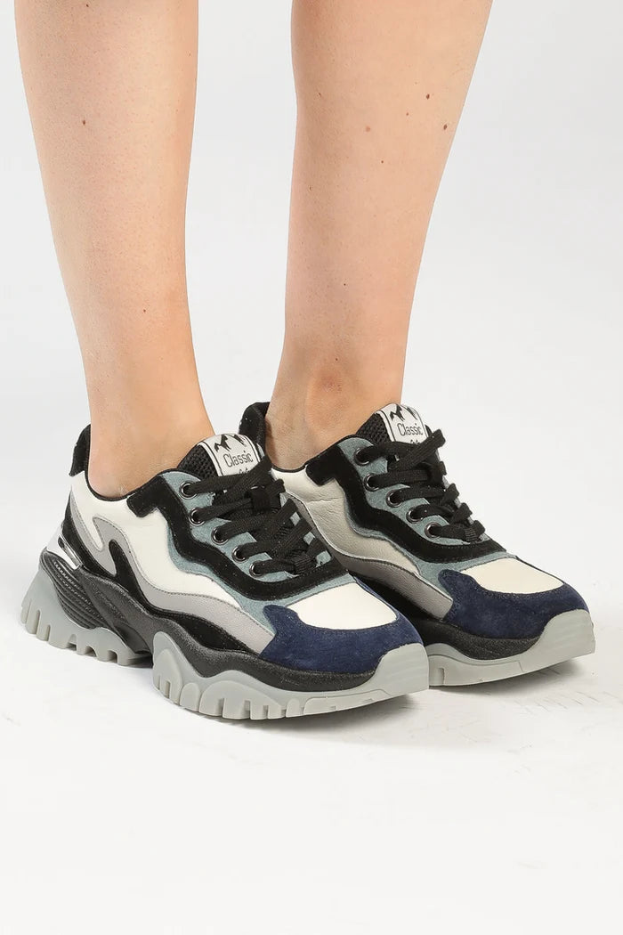 A stylish collage featuring multi-panel, chunky, and trendy fashion sneakers, making a bold statement in footwear fashion.
