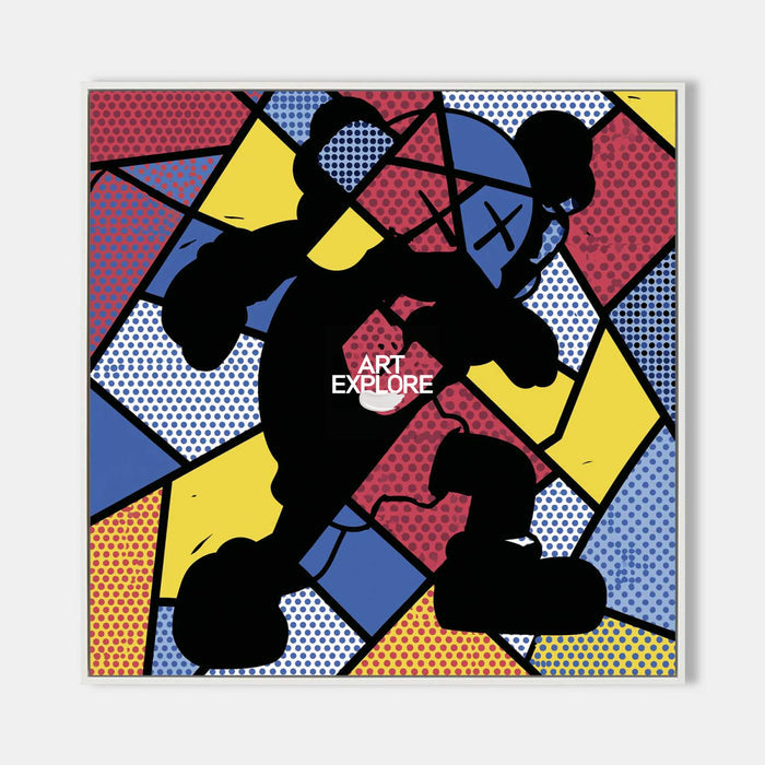 Original Retro Pop Art Painting With Vibrant Multicolor And Dots For Living Rooms