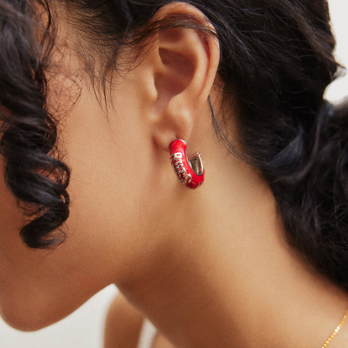 NFL Enamel Hoop Earrings - Tampa Bay Buccaneers