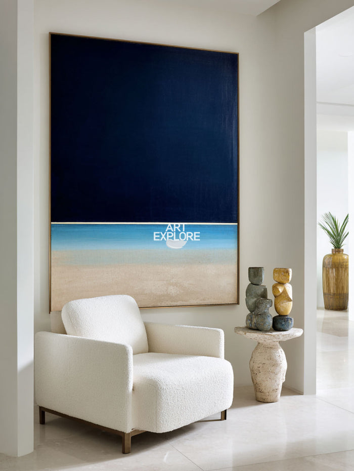 Large Vertical Abstract Night Sky Painting, Handmade Oil – ArtExplore