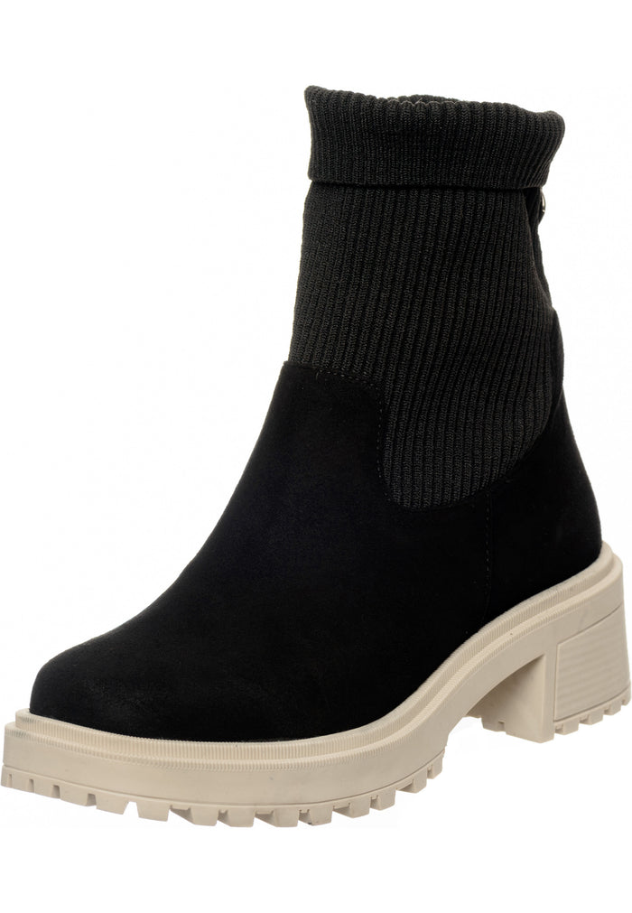 Nordic Knit Platform Boots – Black