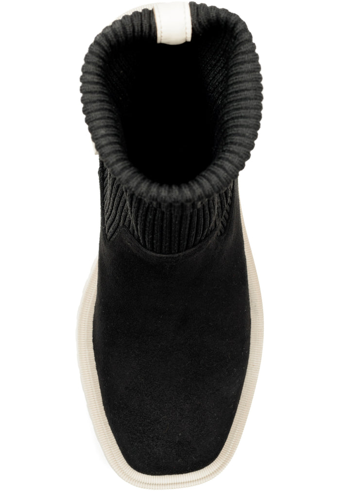 Nordic Knit Platform Boots – Black