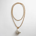 Ophelia Shell Wrap Necklace - Gold/Pearl