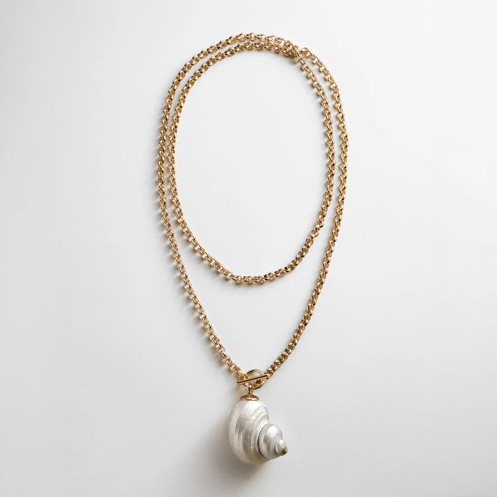 Ophelia Shell Wrap Necklace - Gold/Pearl