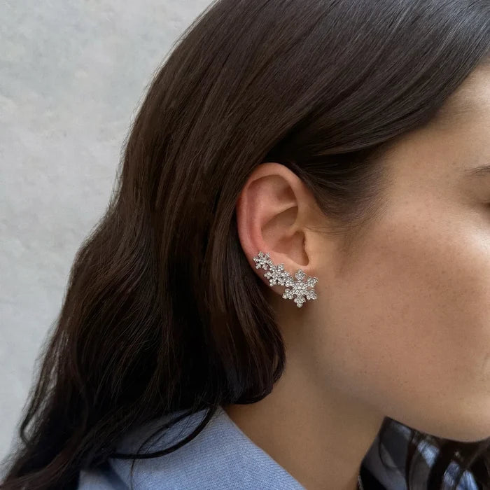 Out Cold Crawler Earrings - Snowflake Ear Crawler