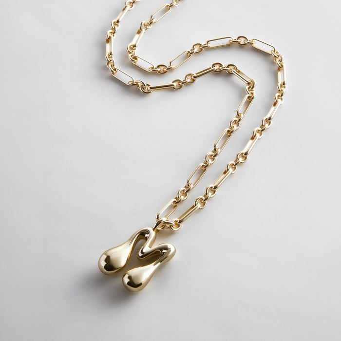 Oversized Bubble Custom Initial Necklace - Oversized Bubble Initial