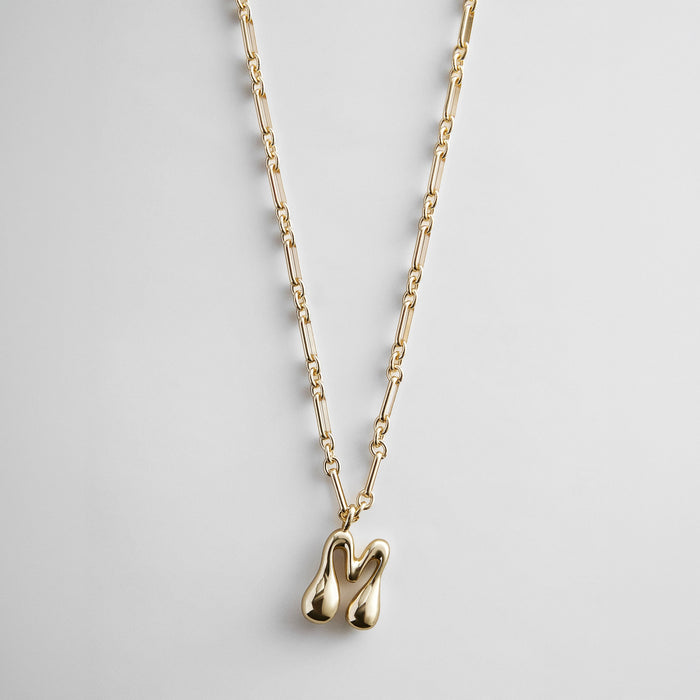Oversized Bubble Custom Initial Necklace - Oversized Bubble Initial