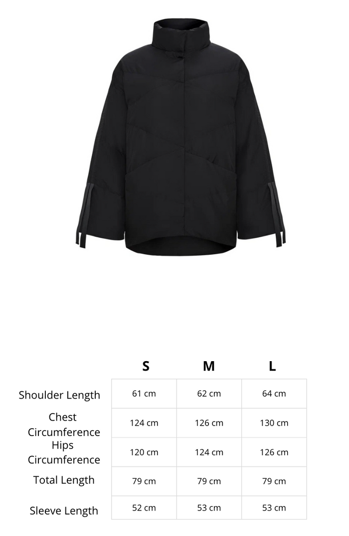 Oversized Quilted Puffer Jacket - Black