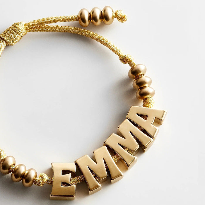 Oversized Waterproof Custom Name Bracelet - Gold