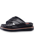 Padded Cross Strap Platform Mules