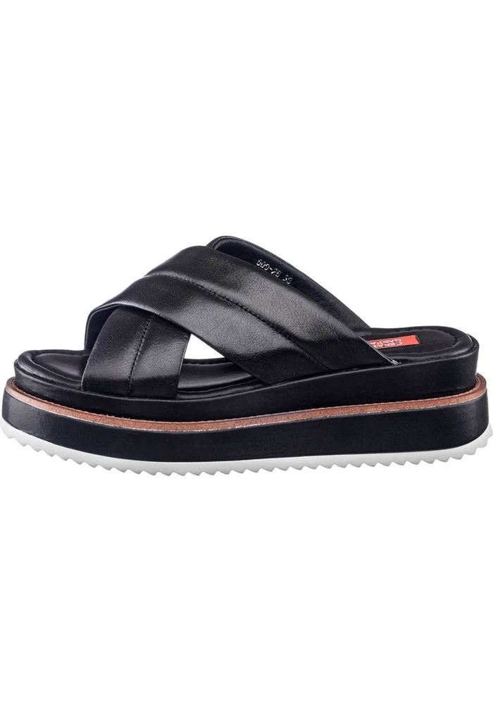 Padded Cross Strap Platform Mules
