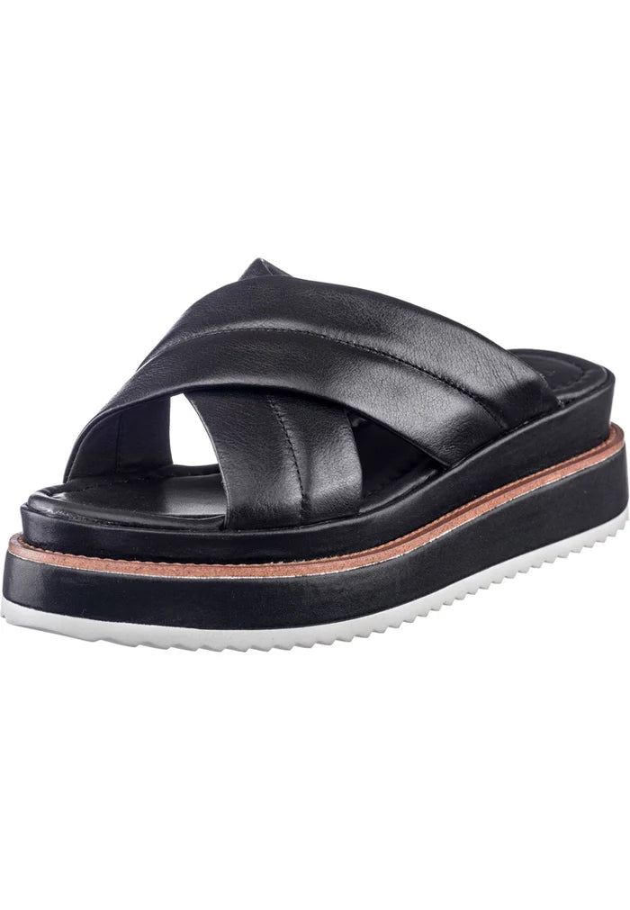 Padded Cross Strap Platform Mules