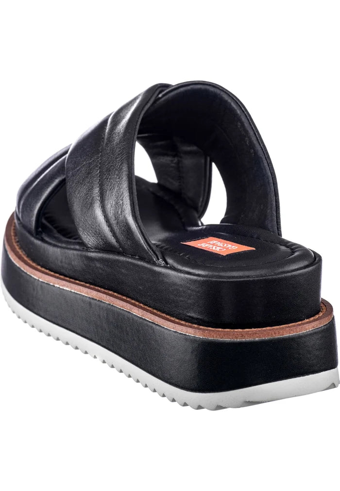 Padded Cross Strap Platform Mules