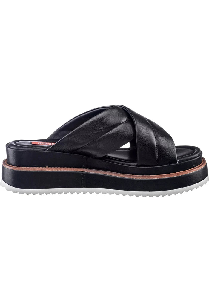 Padded Cross Strap Platform Mules