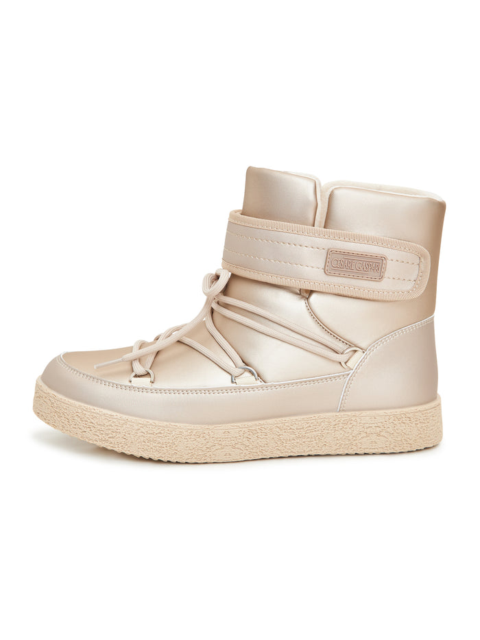 Padded Winter Boots – Beige