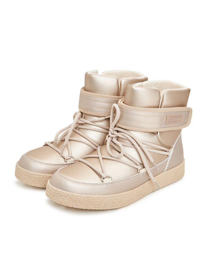 Padded Winter Boots – Beige