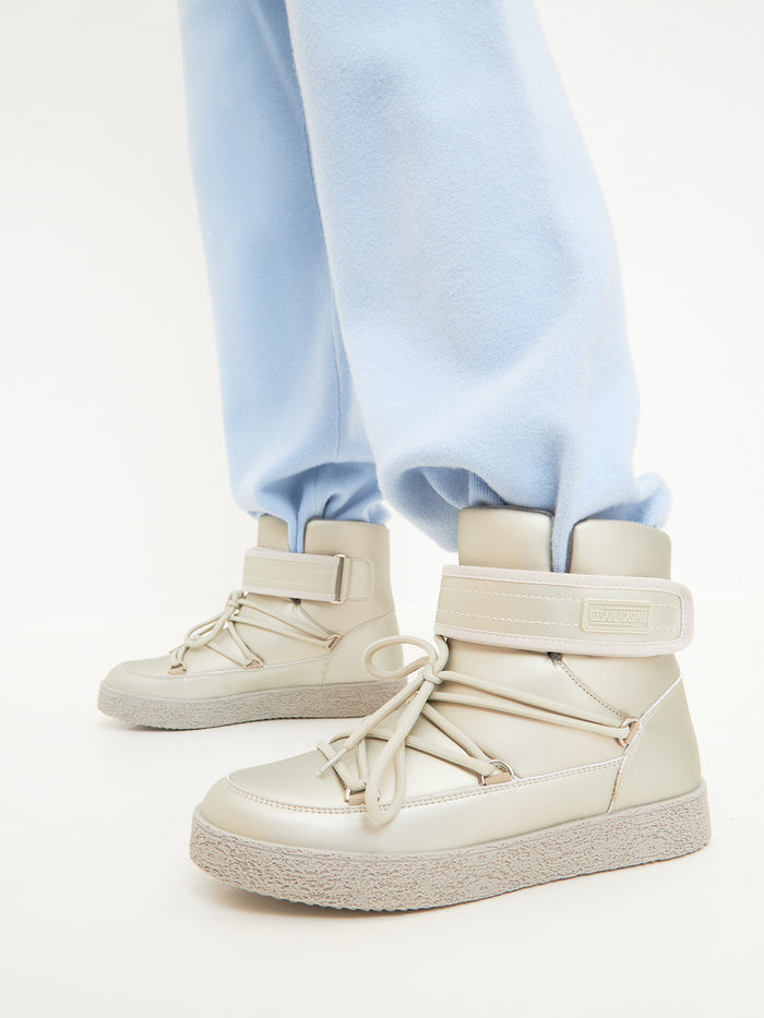 Padded Winter Boots – Pearl Grey