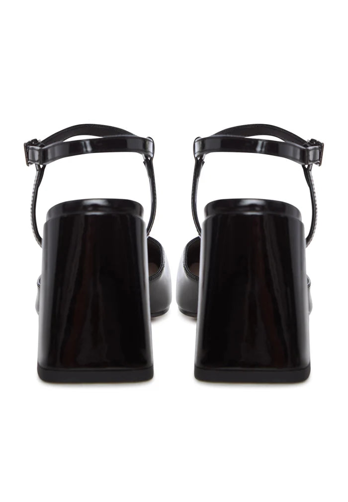 Patent Block Heel Pumps - Black