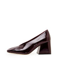 Patent Block Heel Pumps – Burgundy
