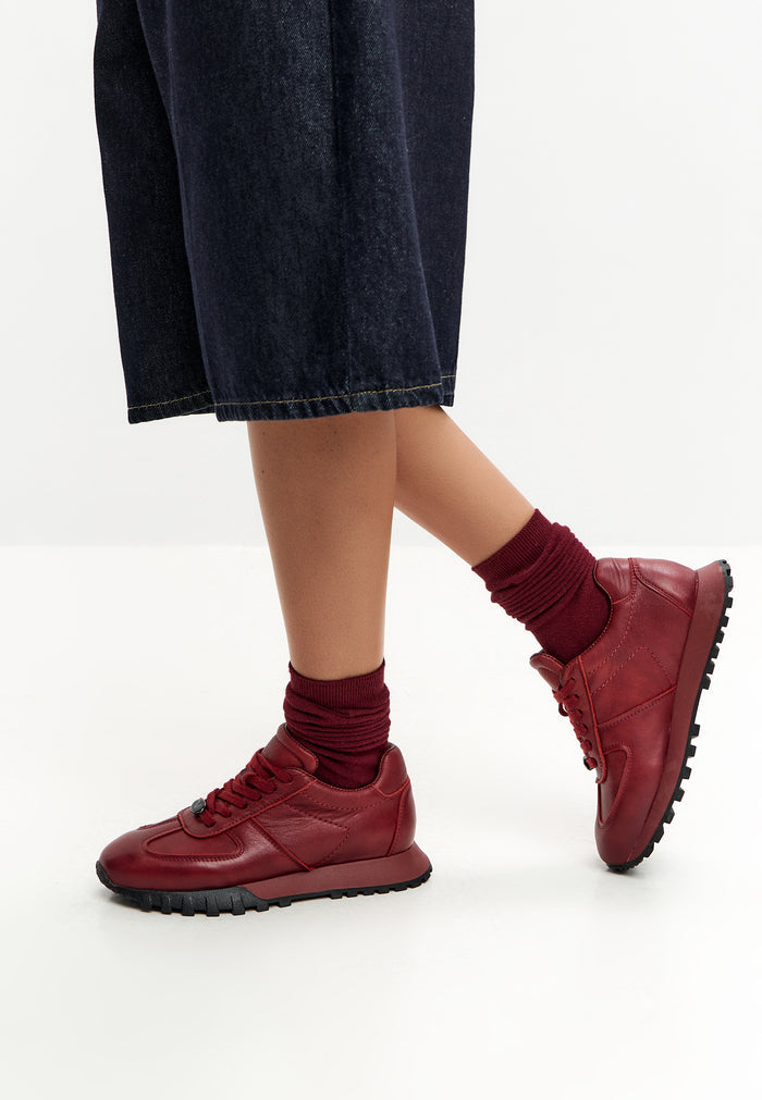 Patent Leather Sneakers - Bordeaux