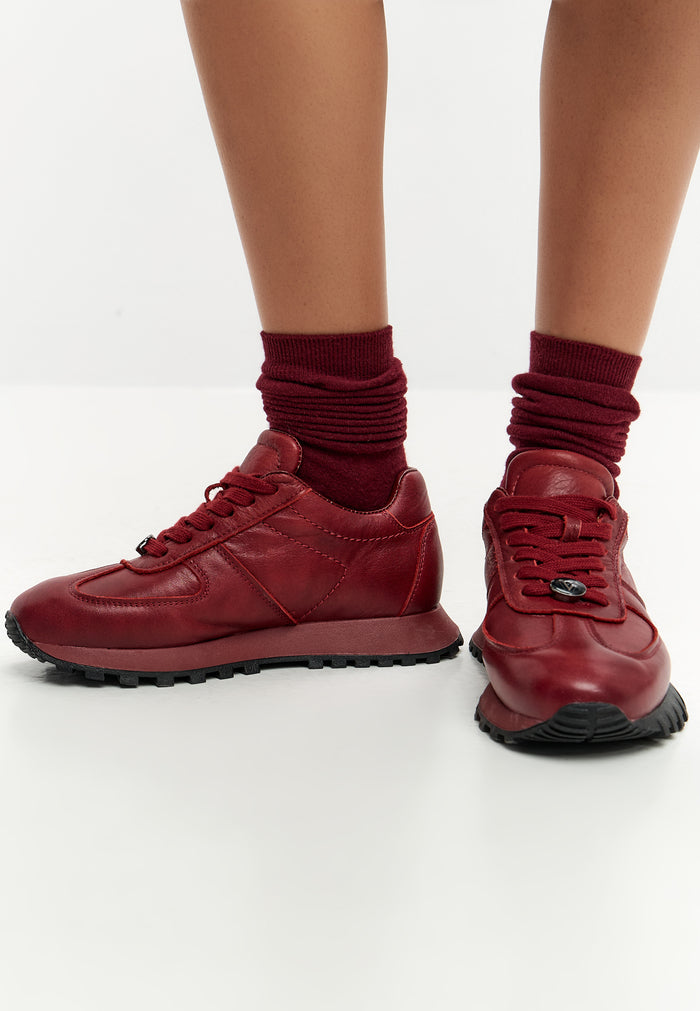 Patent Leather Sneakers - Bordeaux