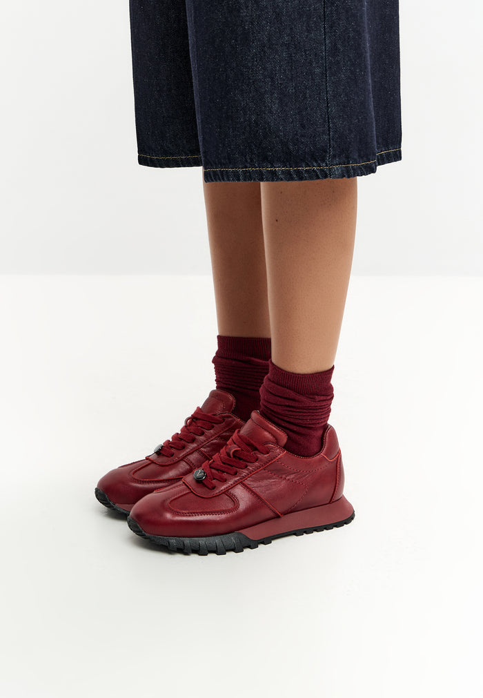 Patent Leather Sneakers - Bordeaux
