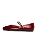 Patent Mary Jane Flats - Bordeaux