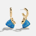 Peanuts Snoopy Puffer Jacket Earrings - Blue