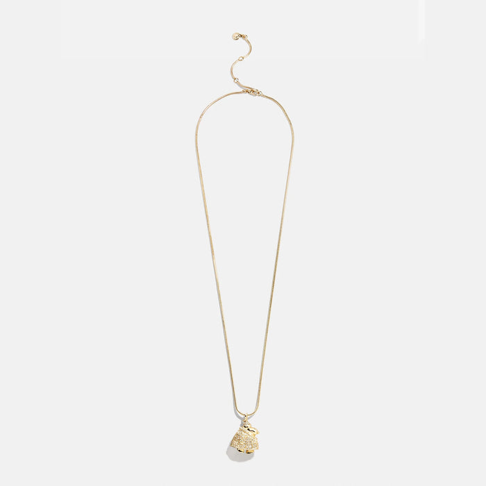 Peanuts Snoopy Puffer Jacket Necklace - Gold/Pavé