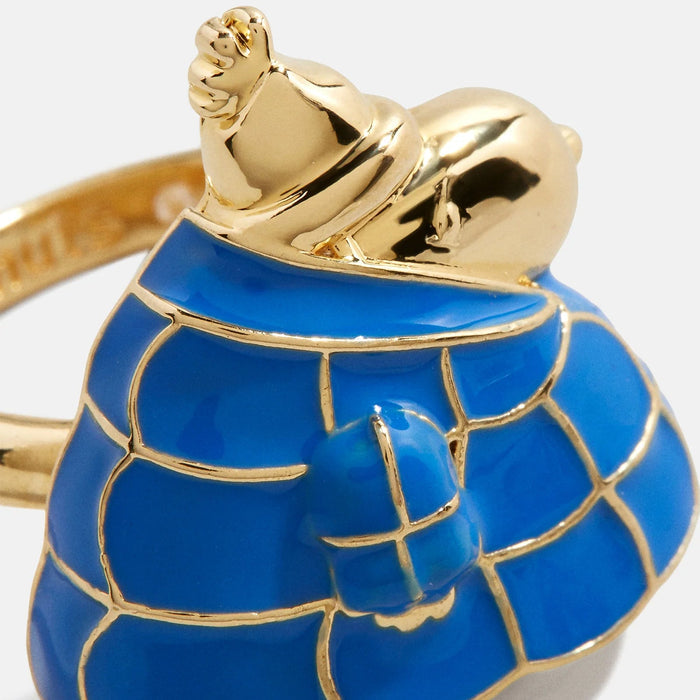 Peanuts Snoopy Puffer Jacket Ring - Gold/Blue