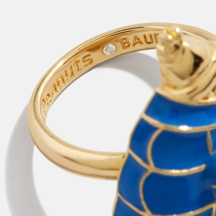 Peanuts Snoopy Puffer Jacket Ring - Gold/Blue