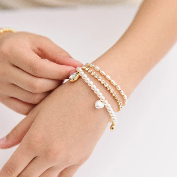 Pearl Party Kids' Bracelet Set - Gold/Pearl