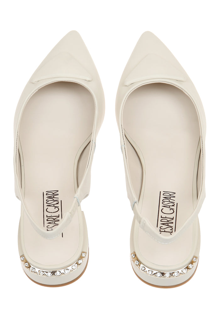 Pearl Slingback Pumps - Beige