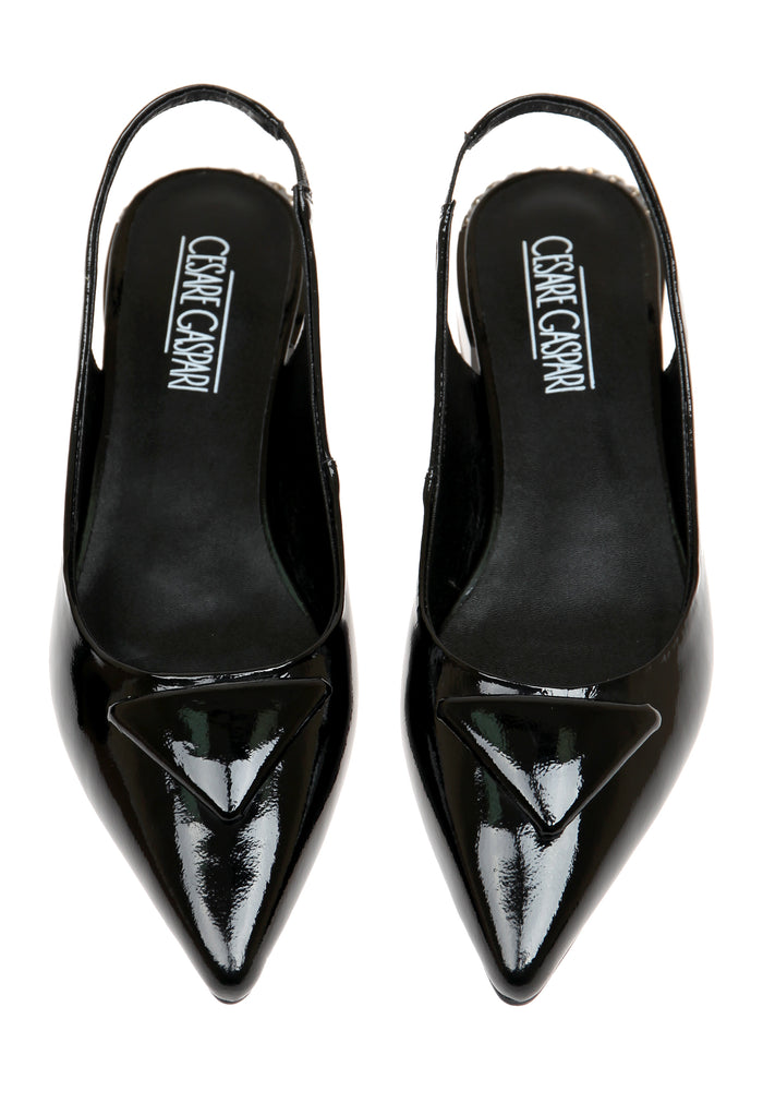 Pearl Slingback Pumps - Black