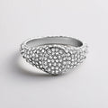 Penelope Signet Ring - Silver/Pavé